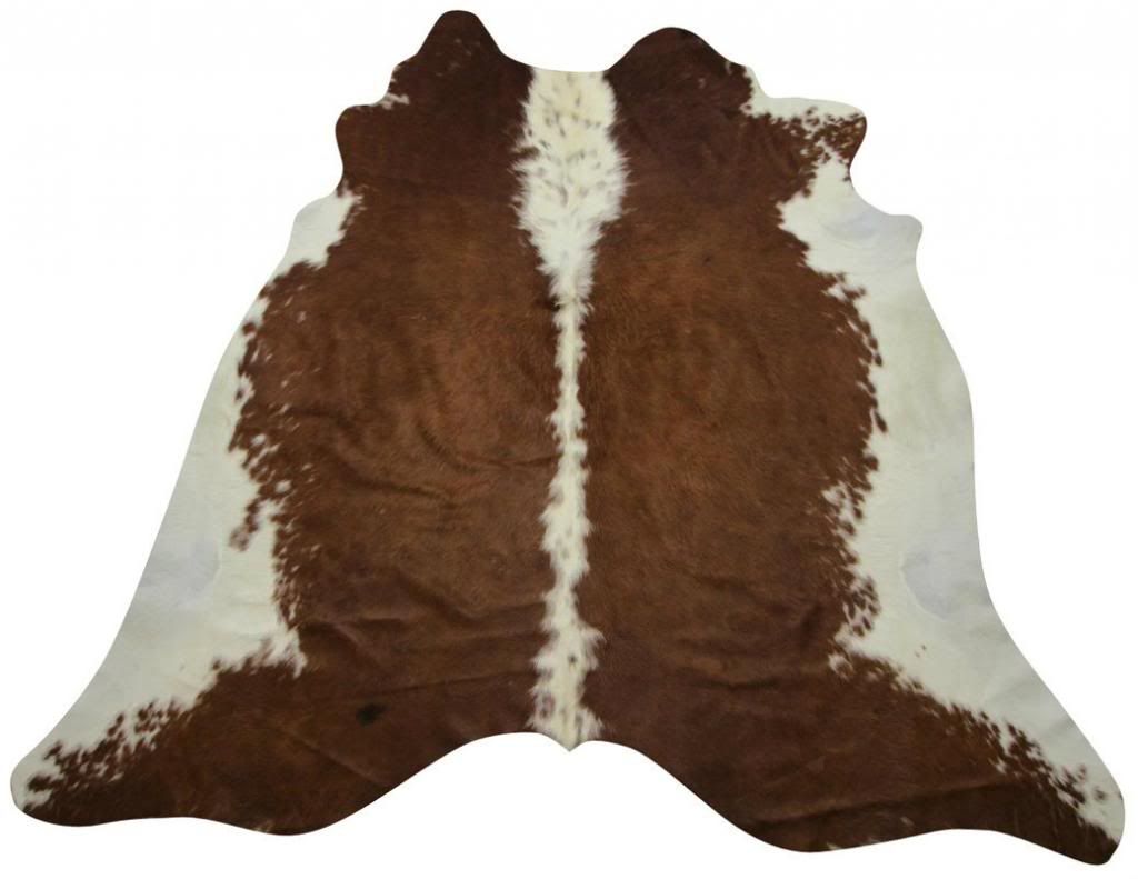  Brown and White Cowhide Rug