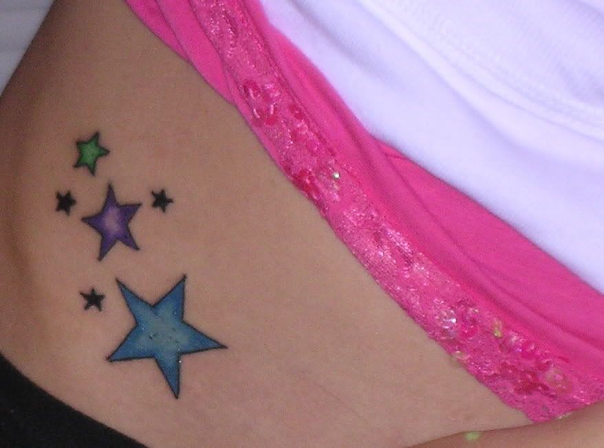 small star tattoos on hip