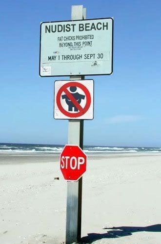 fat people beach. fat people not allowed Image