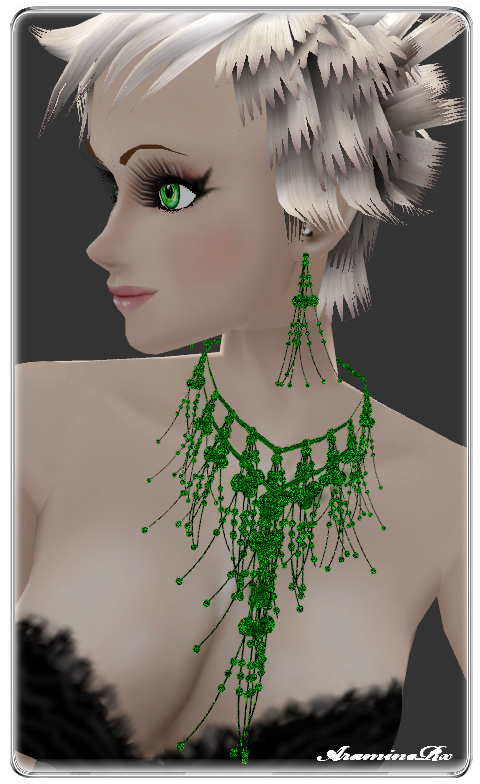 Emerald Gemstone Necklace & Earrings