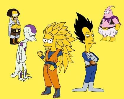 Os Simpsons e versão Dragon Ball Z