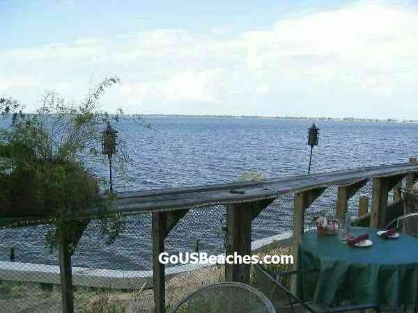 Great seafood at Bonefish Willys ouside Dining Deck overlooking Intercoastal Waterway