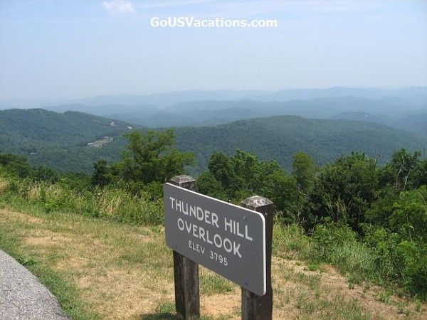 Thunder Hill Scenic Overlook on Historic Blue Ridge Parkway in North Carolina