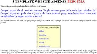 gambar webpage template website adsense