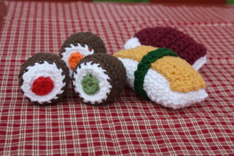 Crochet Play Food Sushi Set