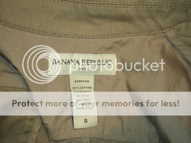 BANANA REPUBLIC Green Cotton Stretch SS Jacket Blazer Sz 0 XS  