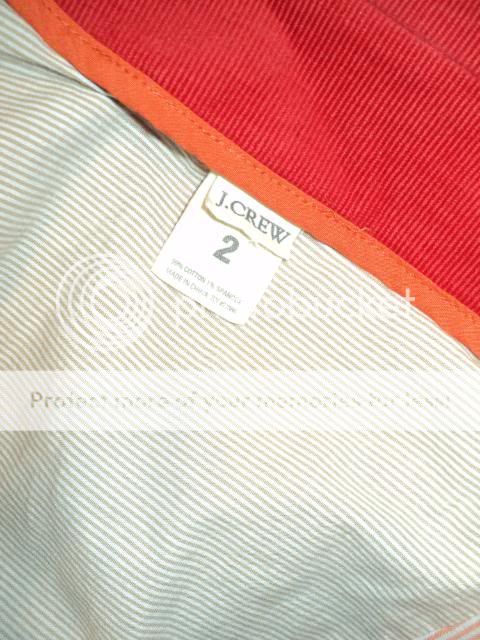 Womens J. CREW Red Corduroy Cotton Jacket Blazer Sz 2 XS  