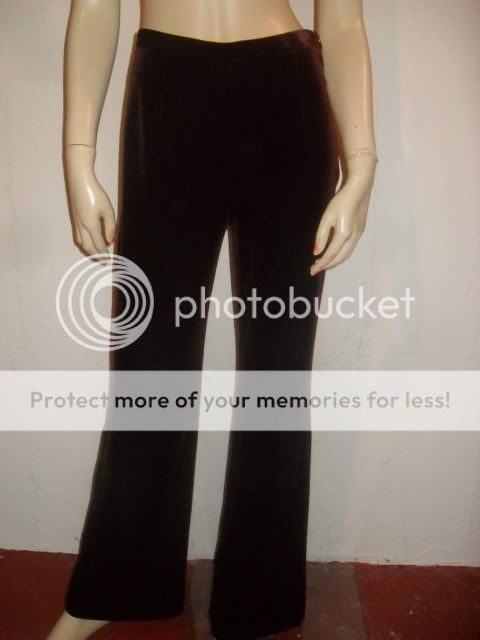 VIVIENNE TAM Brown Velvet Pants Sz 2 M MEDIUM  