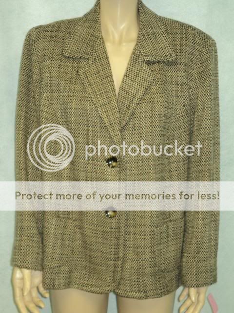 TALBOTS Brown Tweed Wool Jacket Blazer Plus Sz 20W  