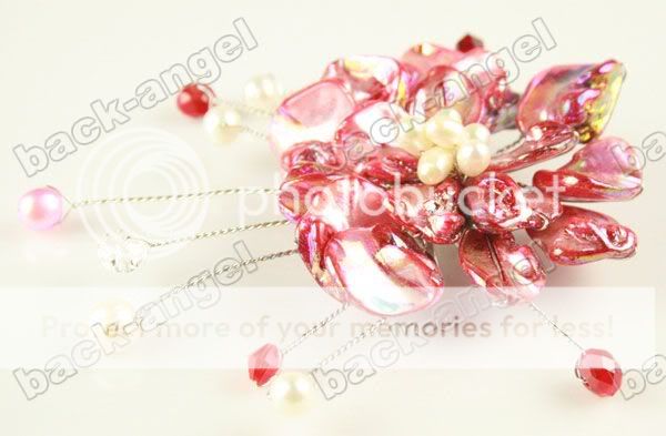 NEW Fashion Shell Pearl Hand Wired Flower Brooch ETM  