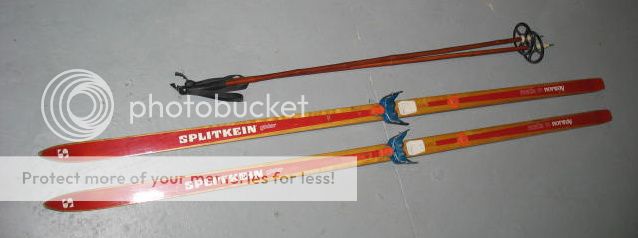 Vintage 190cm SPLITKEIN WOOD CROSS COUNTRY SKIS wooden  